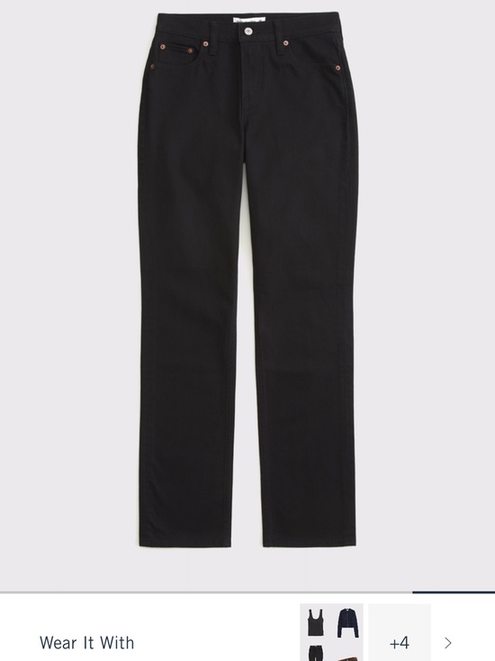 Abercrombie & Fitch Denim - Abercrombie & Fitch Women's Mid Rise Straight Leg jeans- black